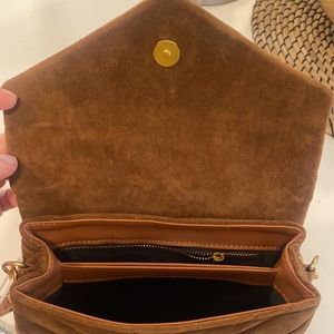 Faux suede brown bag